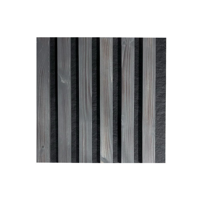 Natūralaus medžio sienų panelė 2700 x 300mm (Tamsiai pilkas-Juoda)